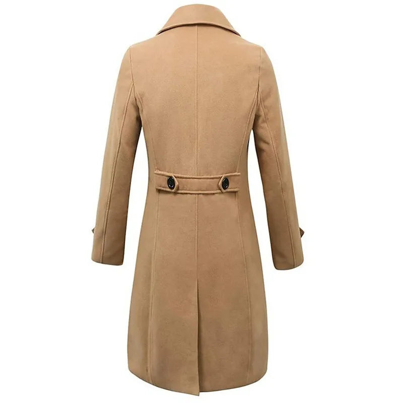 Klassieke Heren Trenchcoat met Dubbele Knopenrij en Tailleband