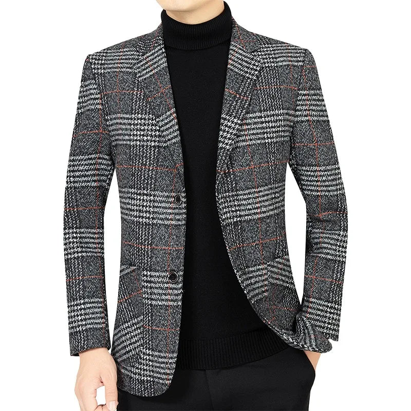 Licht Geruite Herencolbert voor Professionele en Casual Stijl