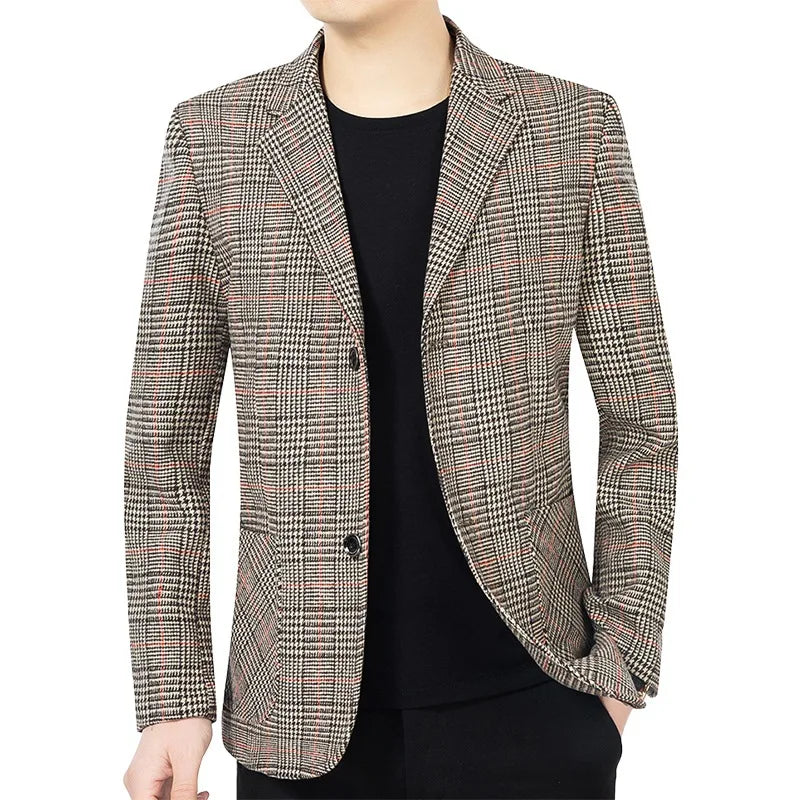 Licht Geruite Herencolbert voor Professionele en Casual Stijl