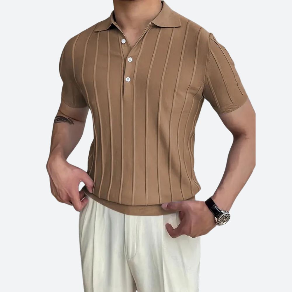 Poloshirt met Stretch V-Hals Comfortabel