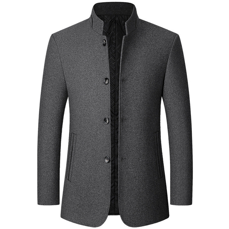 Heren Elegante Jas met Opstaande Kraag - Stijlvol, Comfortabel