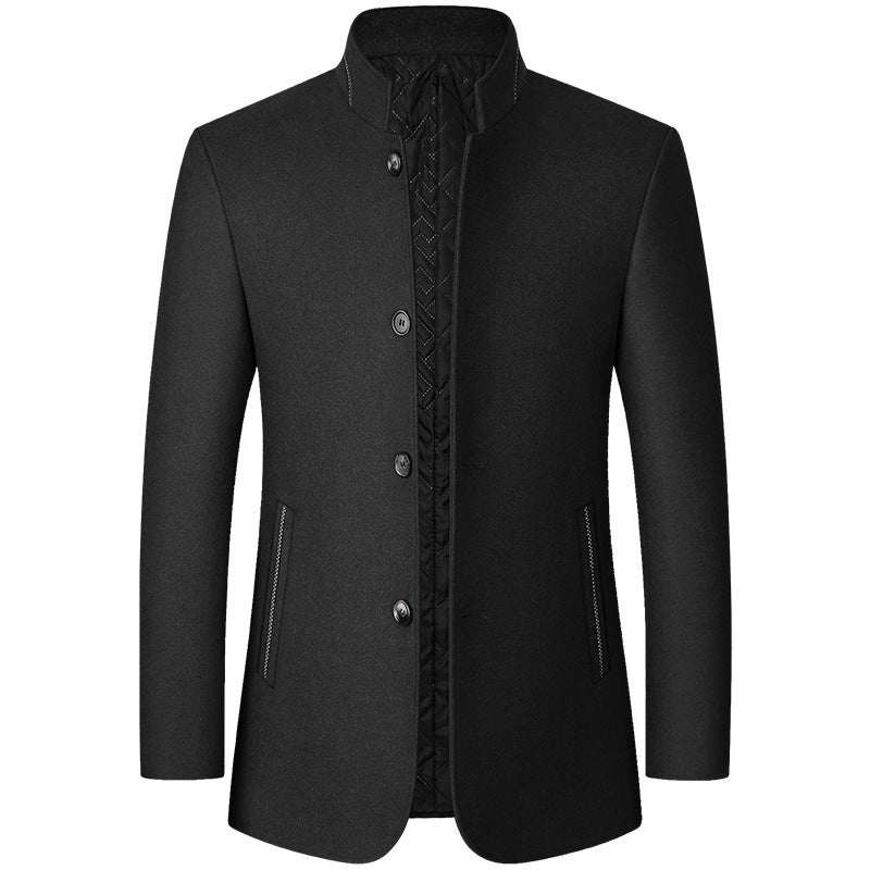 Heren Elegante Jas met Opstaande Kraag - Stijlvol, Comfortabel