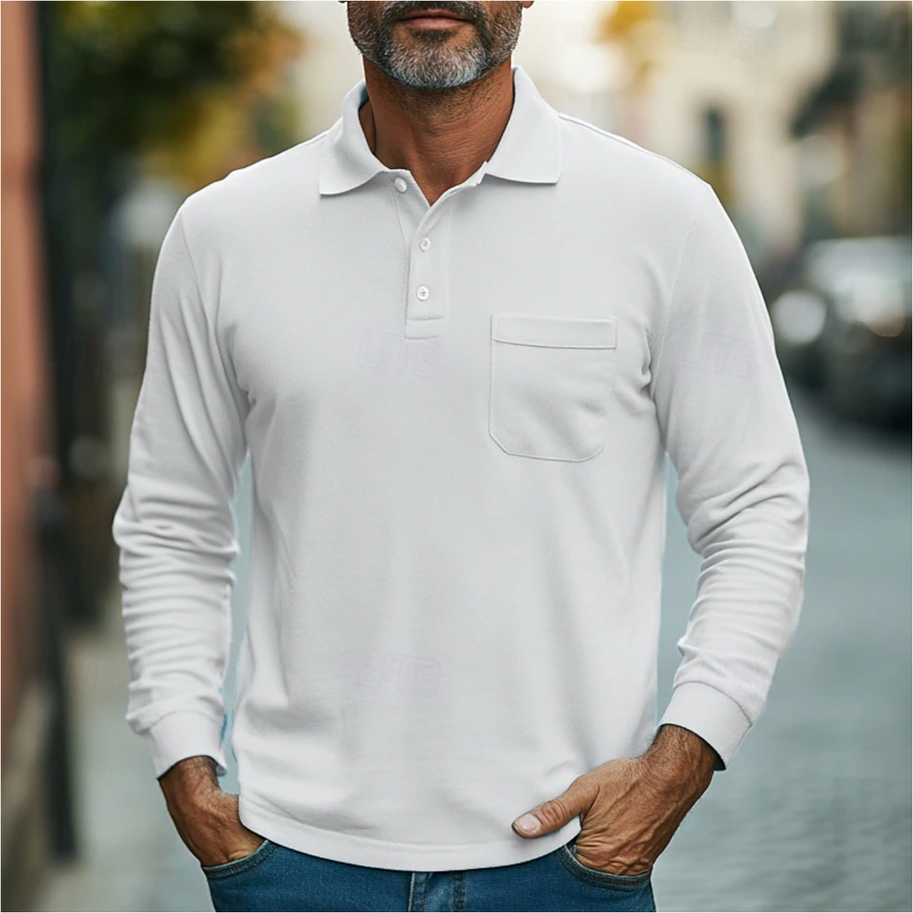 Heren Poloshirt met Lange Mouwen