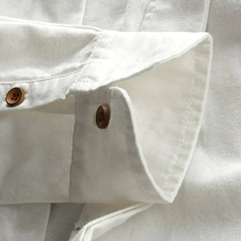 Bergbosch - Heren Slim Fit Overhemd met Opstaande Kraag