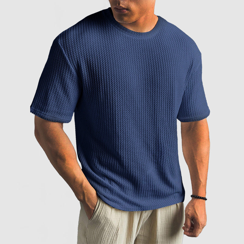 Heren Gebreid Gestructureerd T-shirt