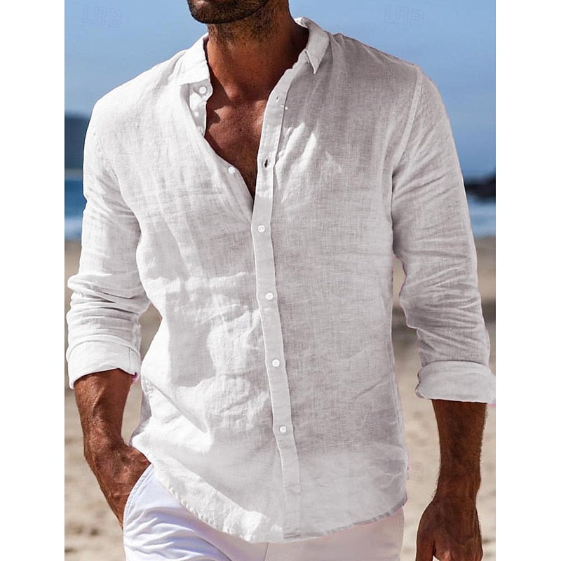Derek - Casual Linnen Herenshirt
