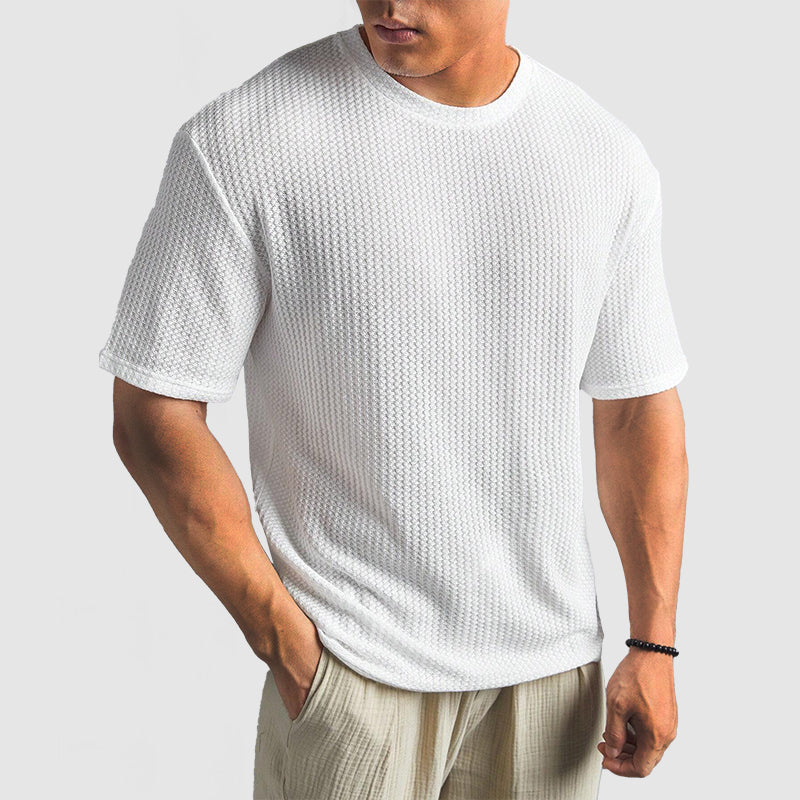 Heren Gebreid Gestructureerd T-shirt