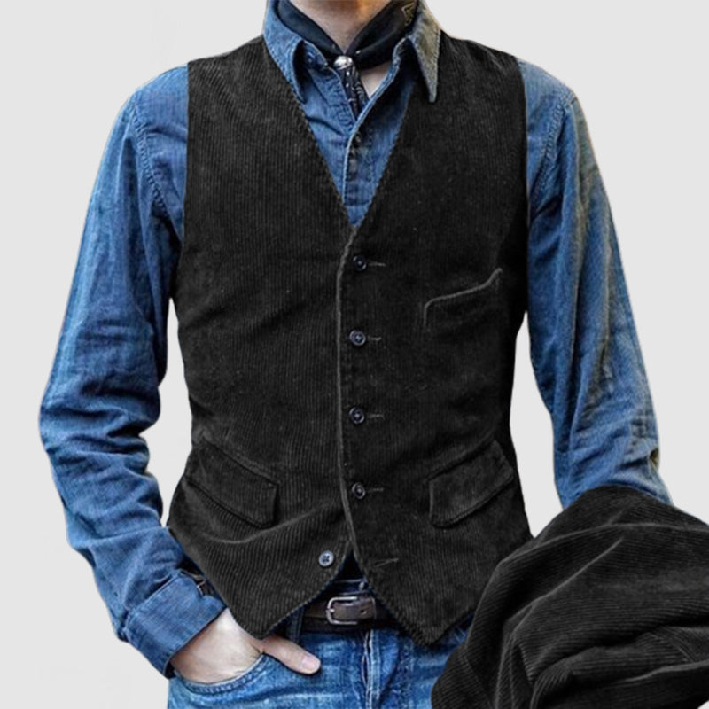 Heren Vintage Corduroy Mouwloos Vest