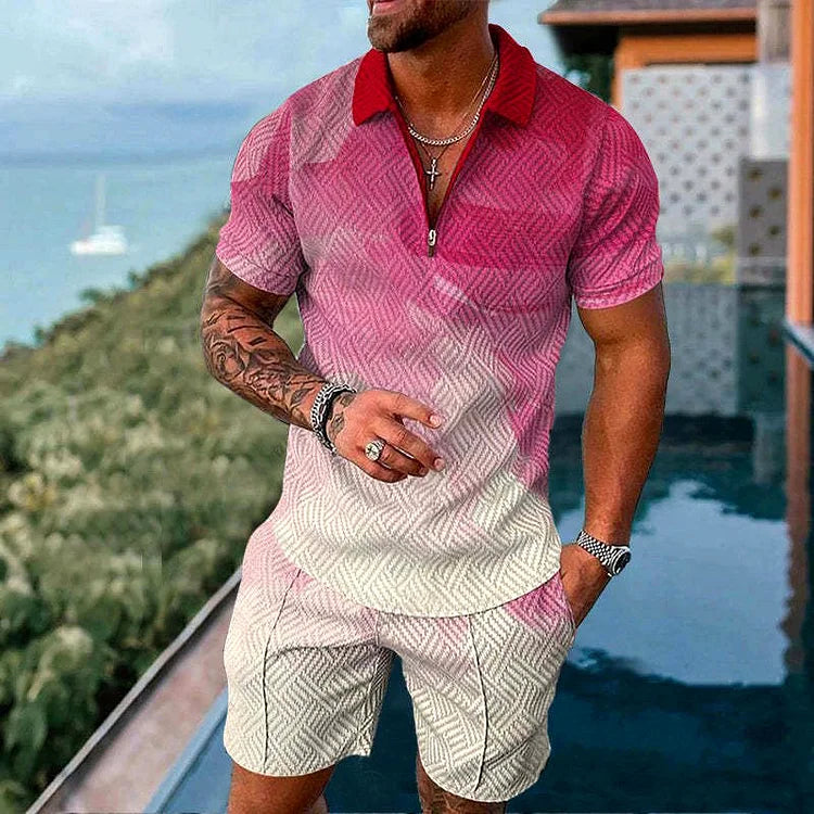 Solstice Roze Polo Shirt en Shorts Set