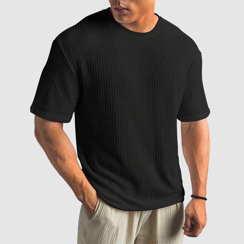 Heren Gebreid Gestructureerd T-shirt