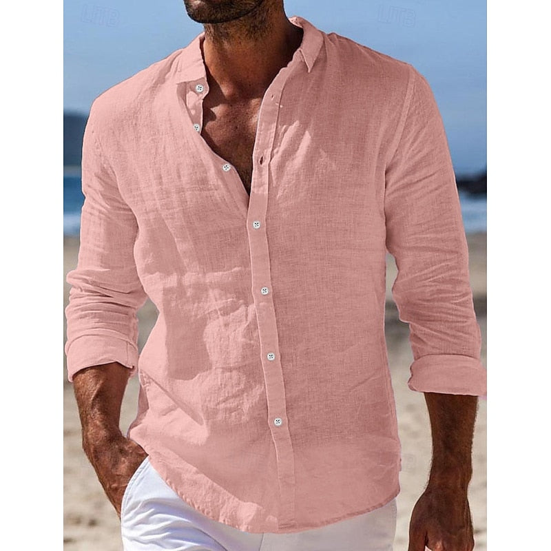 Derek - Casual Linnen Herenshirt