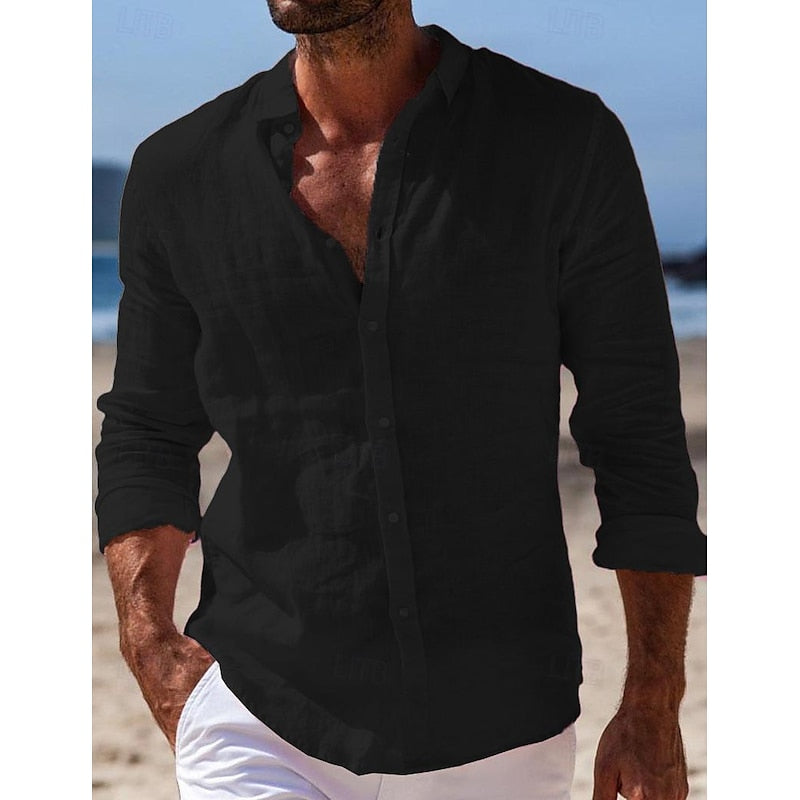 Derek - Casual Linnen Herenshirt