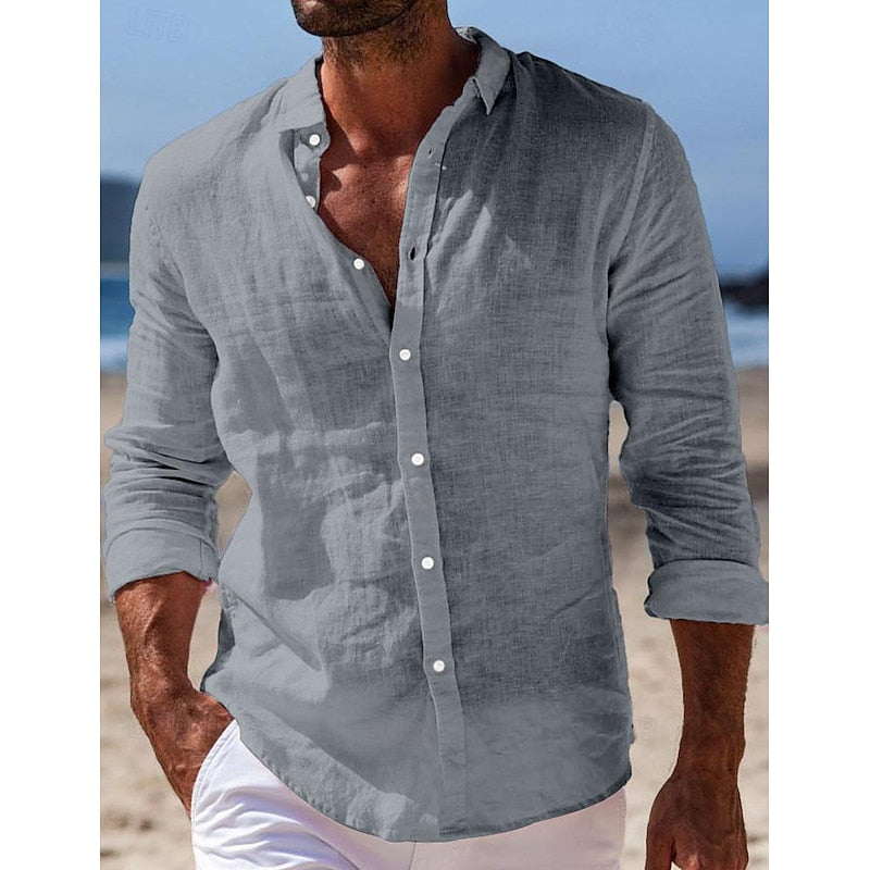 Derek - Casual Linnen Herenshirt