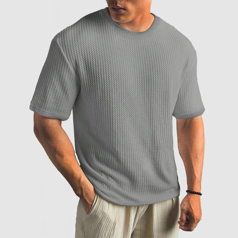 Heren Gebreid Gestructureerd T-shirt