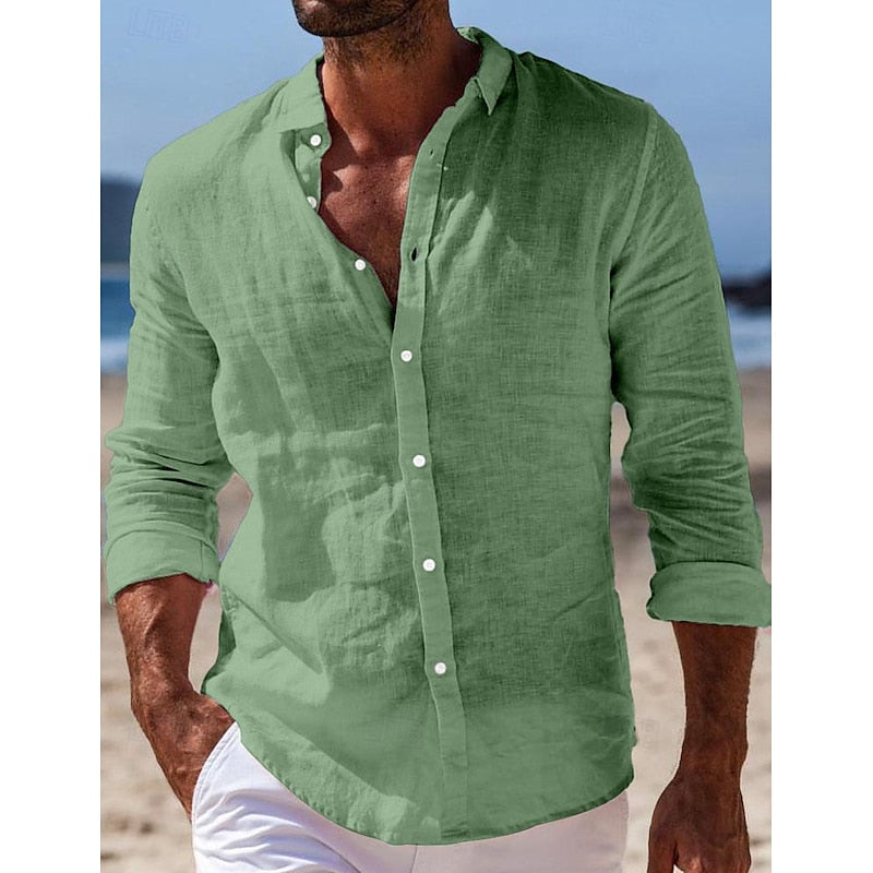 Derek - Casual Linnen Herenshirt