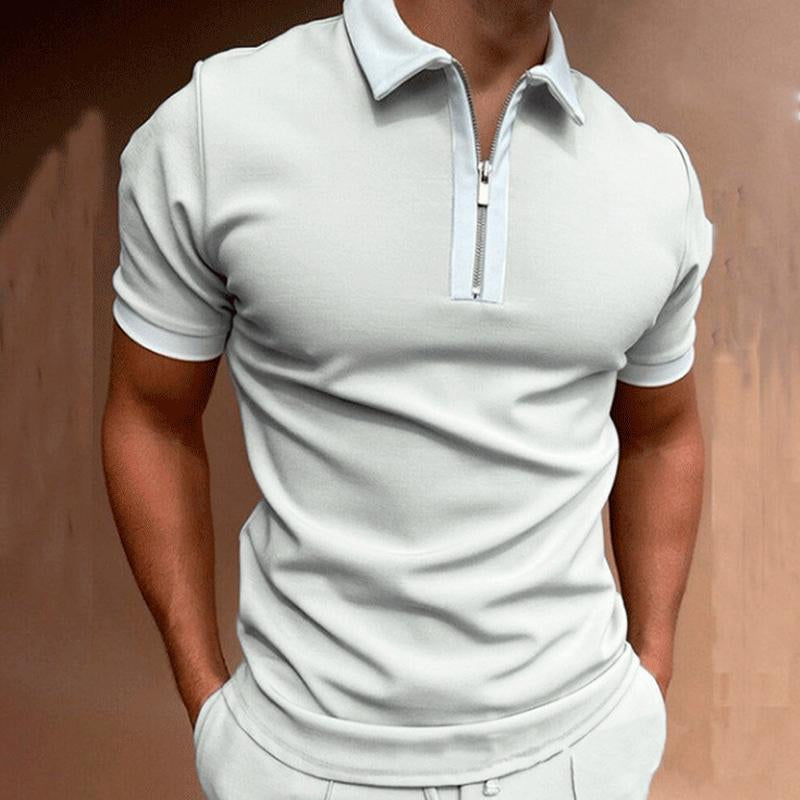 Slim Fit Rits Lapel Poloshirt