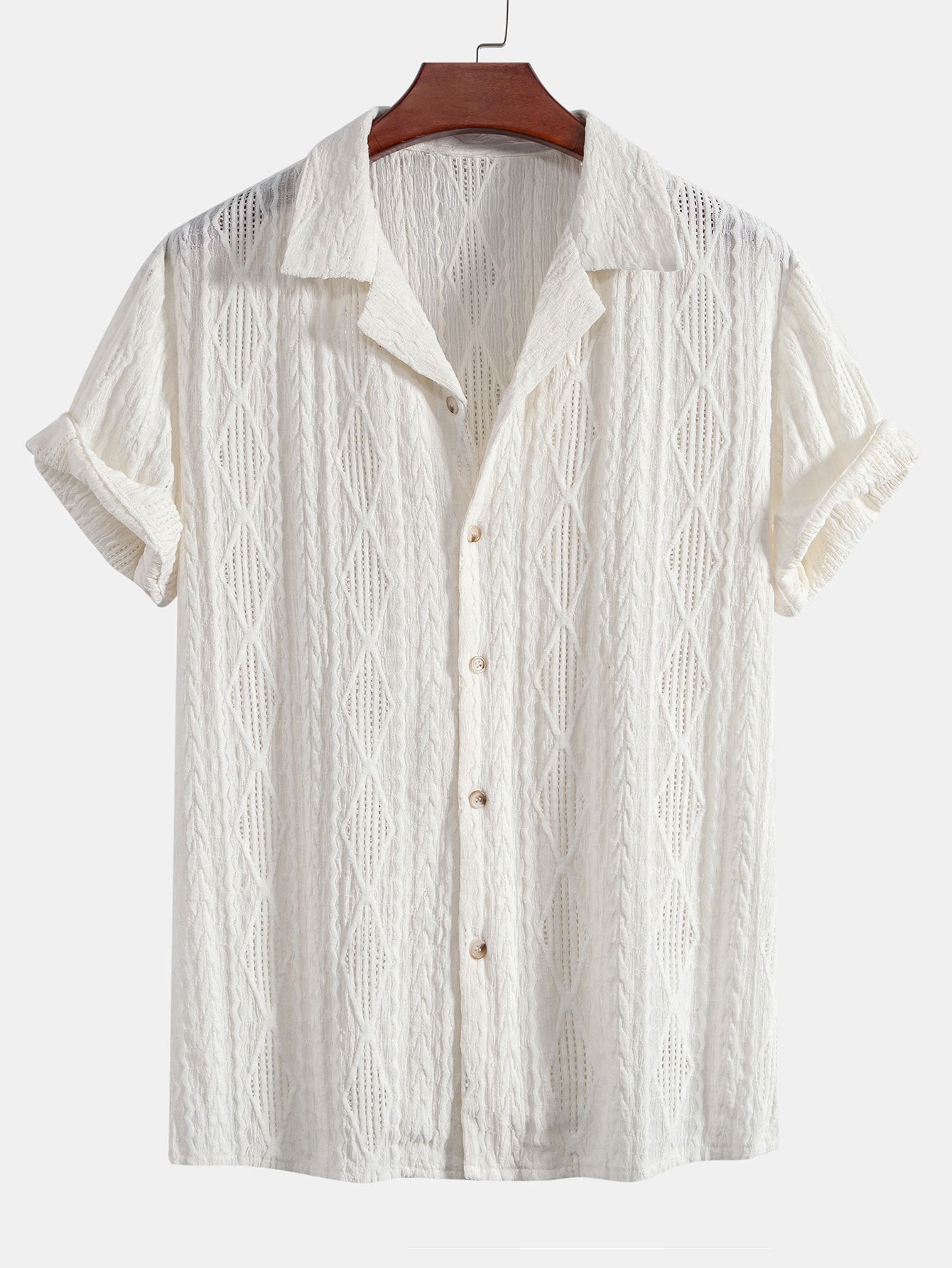 Casual Jacquard Shirt met Textuur