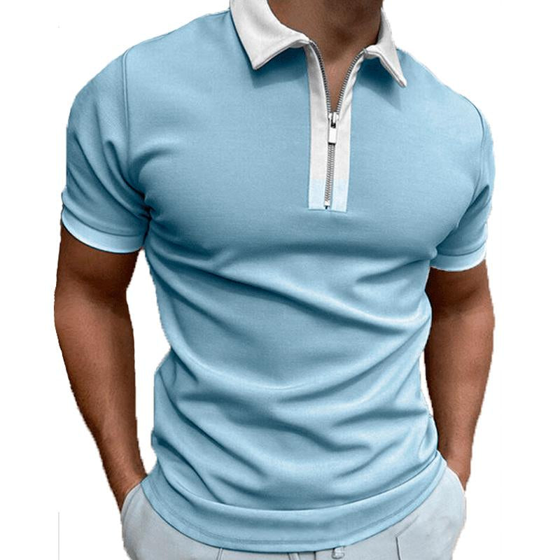 Slim Fit Rits Lapel Poloshirt