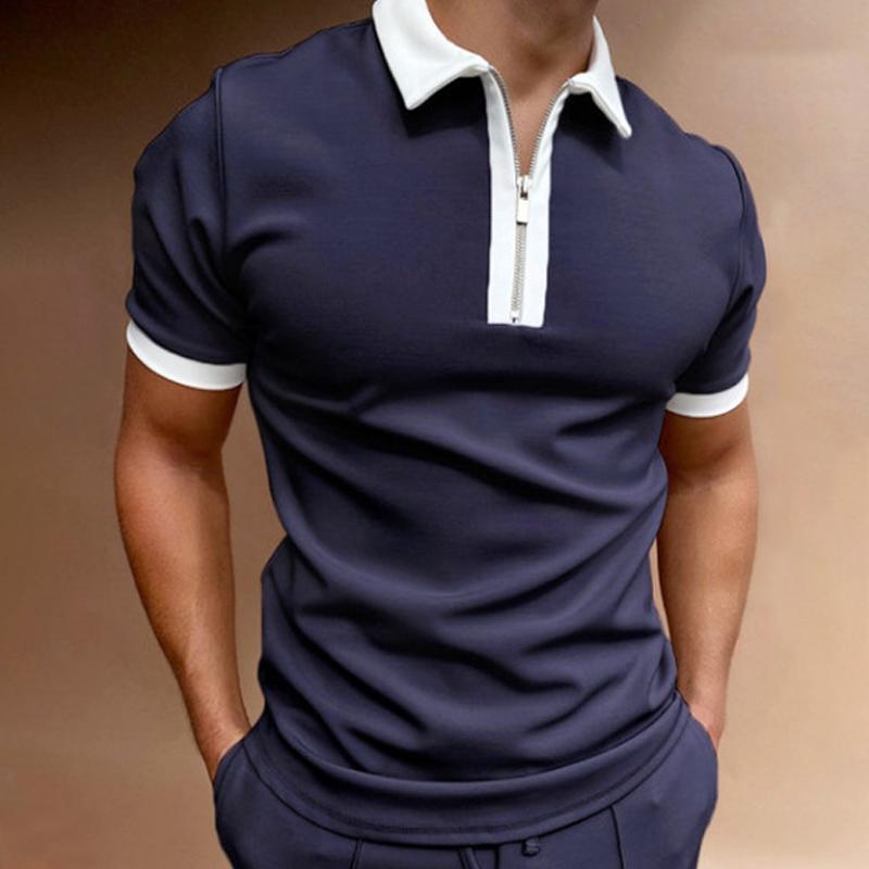 Slim Fit Rits Lapel Poloshirt