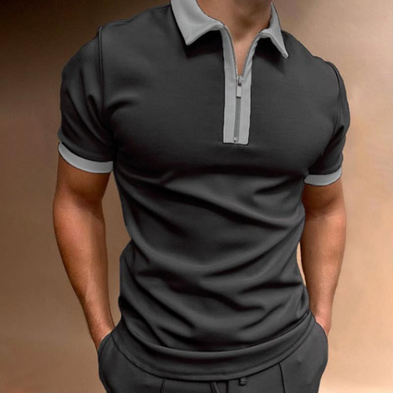 Slim Fit Rits Lapel Poloshirt