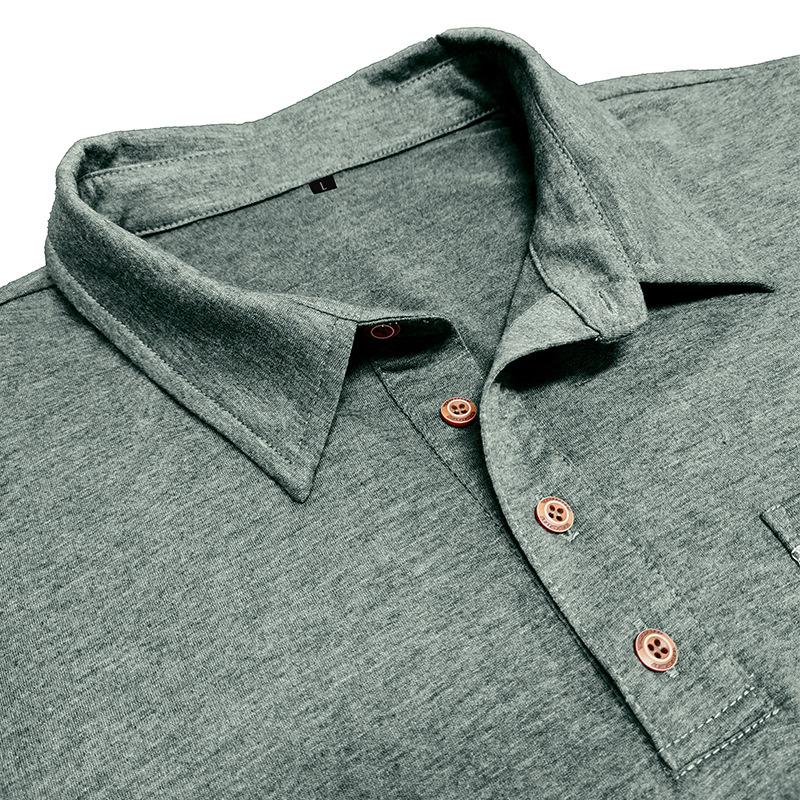 Heren Casual Contrast Lapel Slim Fit Korte Mouw Polo Shirt - Stijlvol & Comfortabel