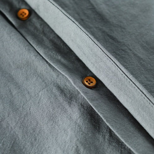 Bergbosch - Heren Slim Fit Overhemd met Opstaande Kraag