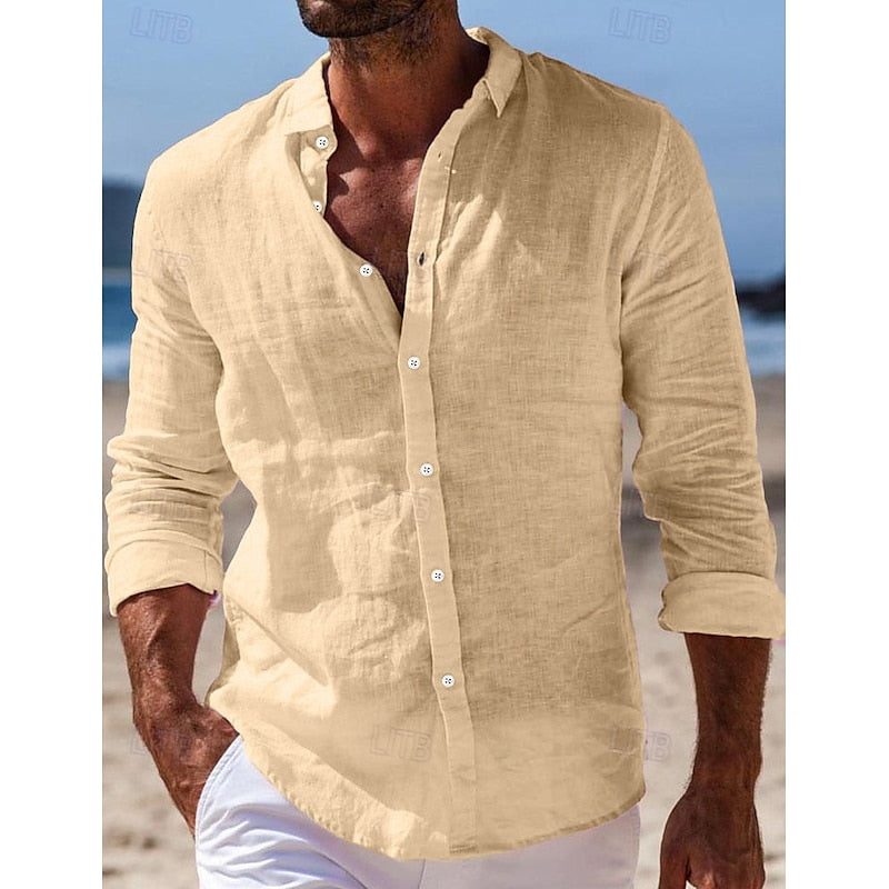 Derek - Casual Linnen Herenshirt