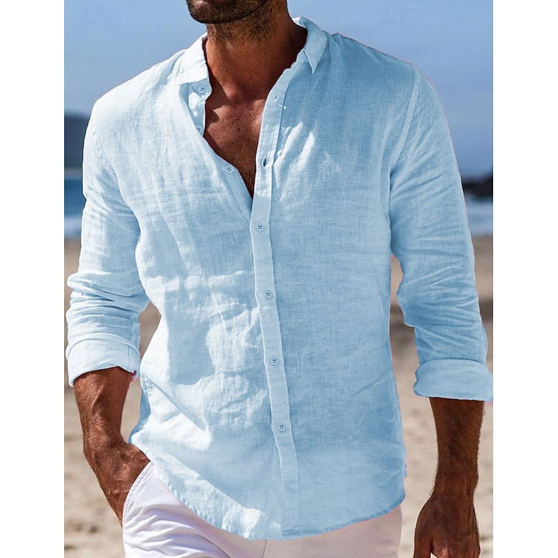 Derek - Casual Linnen Herenshirt