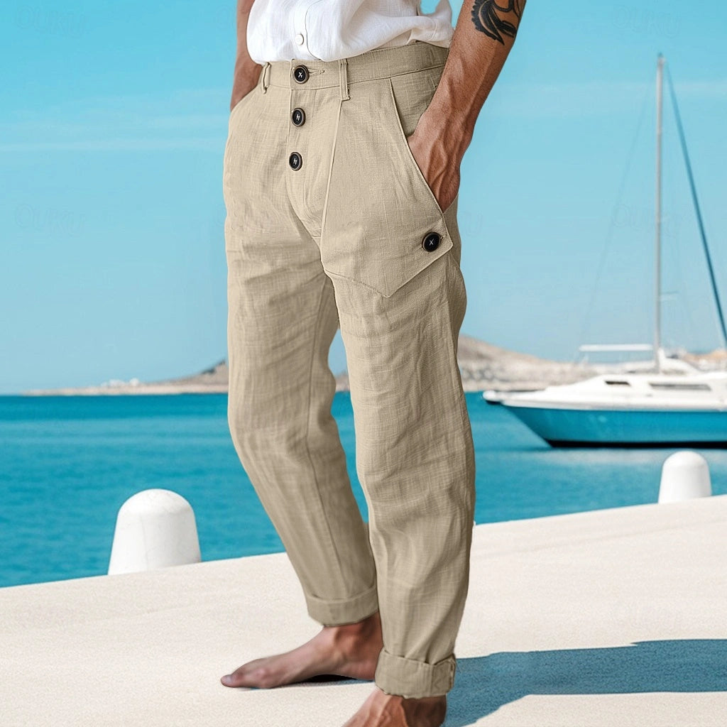 Ezra | Comfortabele linnen zomerbroek voor heren