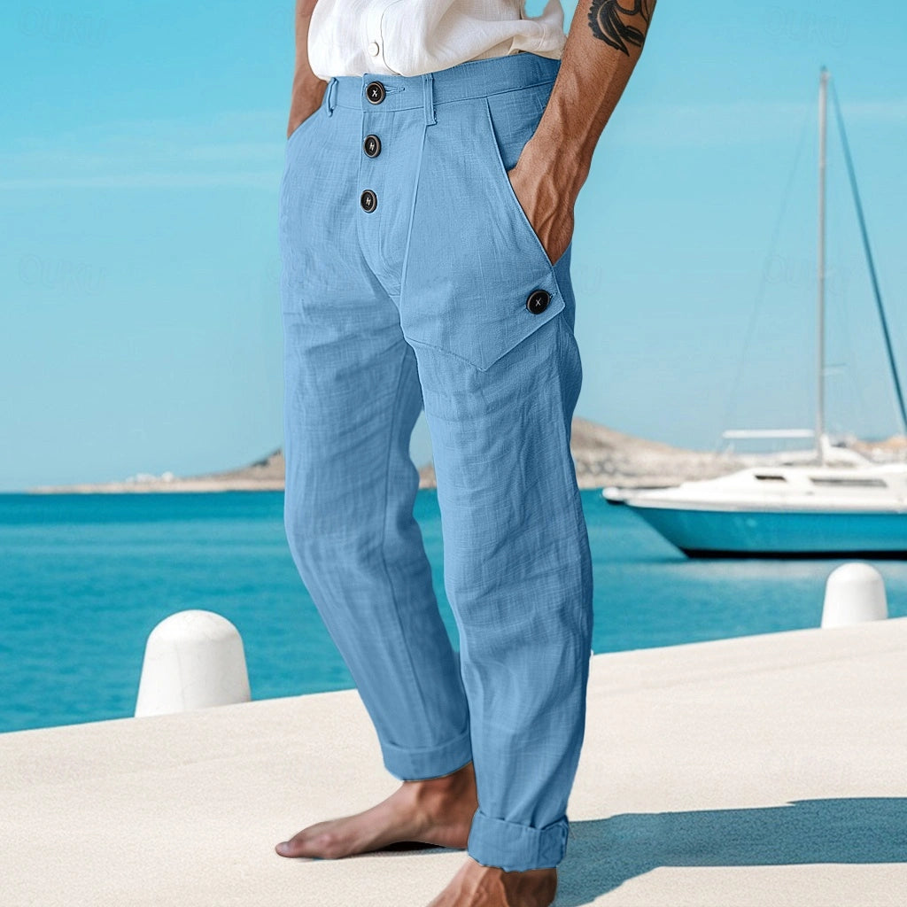 Ezra | Comfortabele linnen zomerbroek voor heren