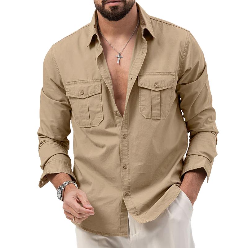 Heren Cargo Shirt – Functioneel, Ademend en Stijlvo