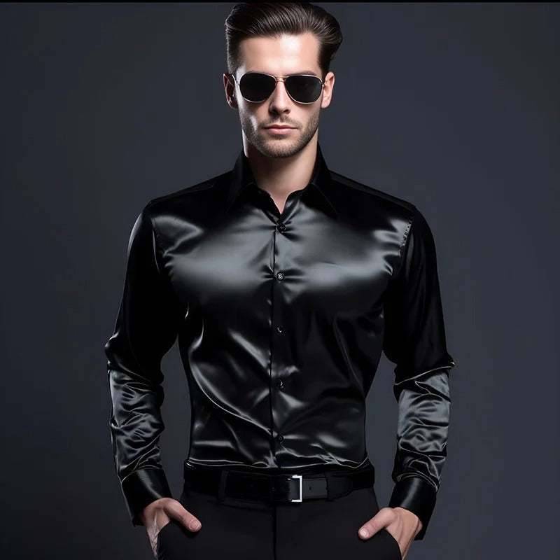 Satijnen Shirt voor Luxe en Verfijnde Elegante Look