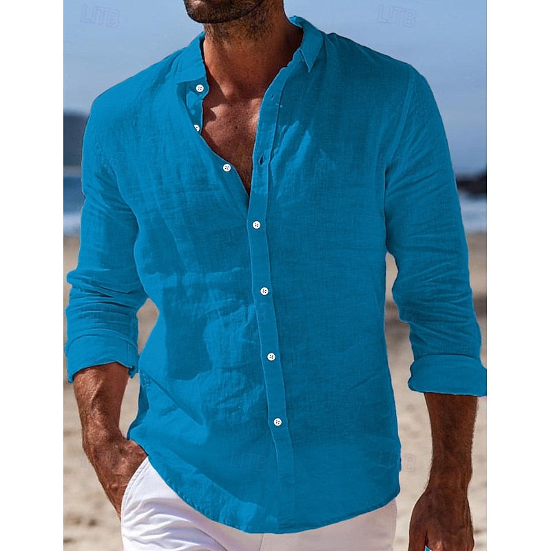 Derek - Casual Linnen Herenshirt