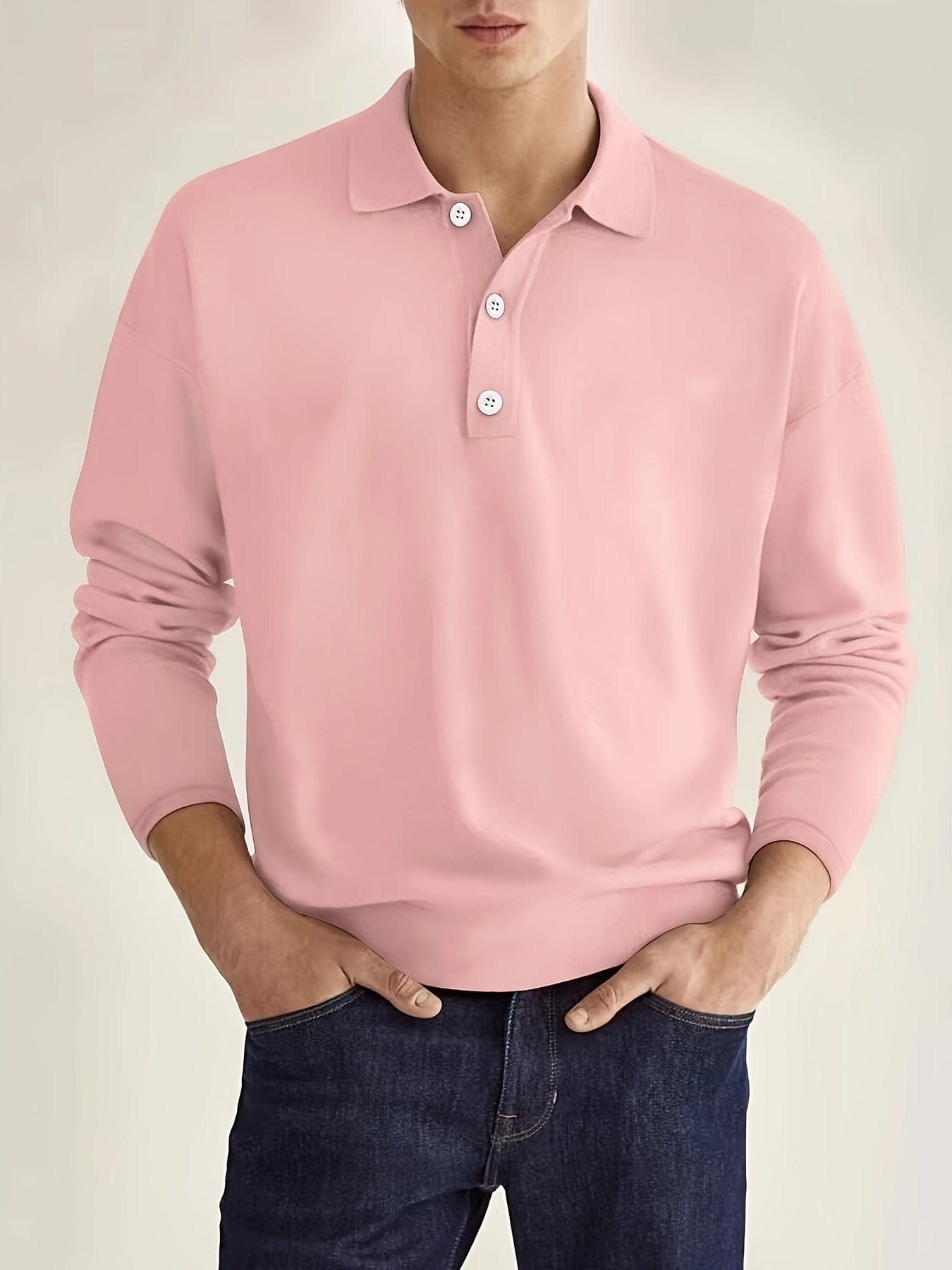 Heren Casual Polo met Lange Mouwen voor Comfort