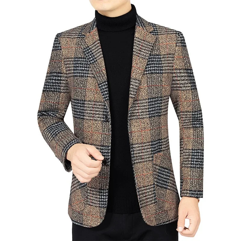 Licht Geruite Herencolbert voor Professionele en Casual Stijl