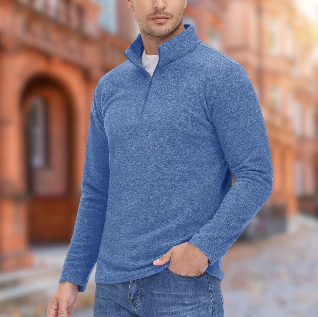 Comfortabele Quarter Zip Trui voor Casual en Sportief