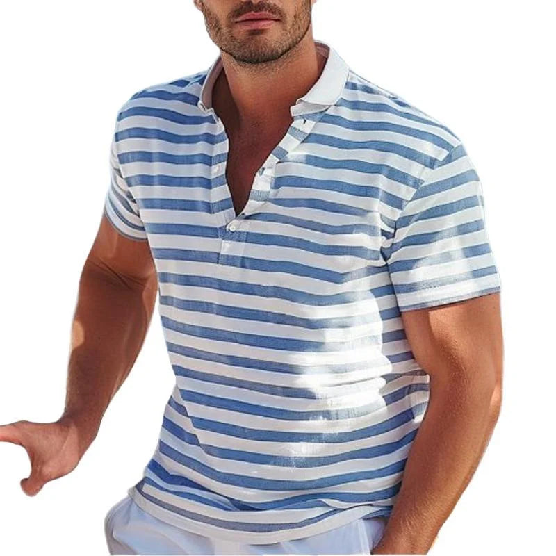 Wout - Retro Gestreept Polo Shirt voor Heren