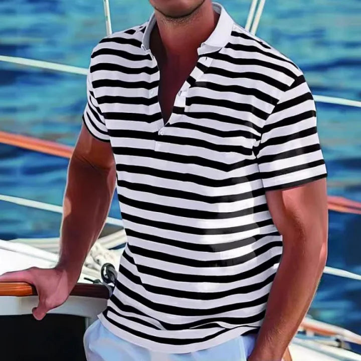 Wout - Retro Gestreept Polo Shirt voor Heren