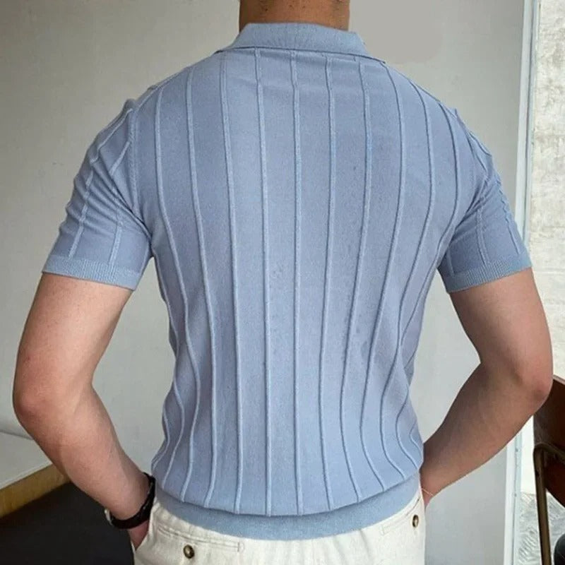 Milan | Klassiek Gestreept Korte Mouwen Polo Shirt