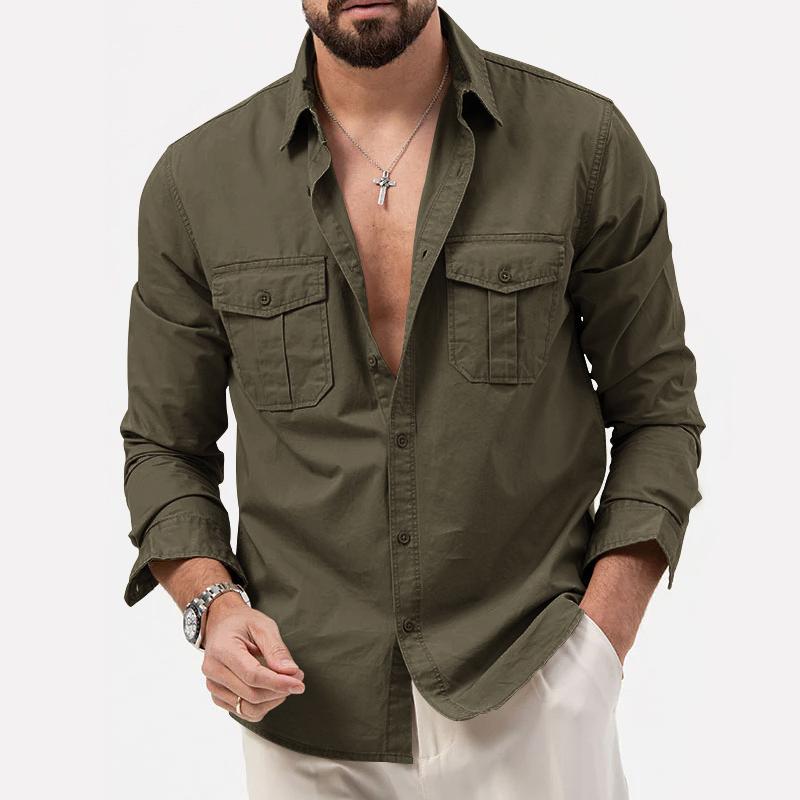 Heren Cargo Shirt – Functioneel, Ademend en Stijlvo