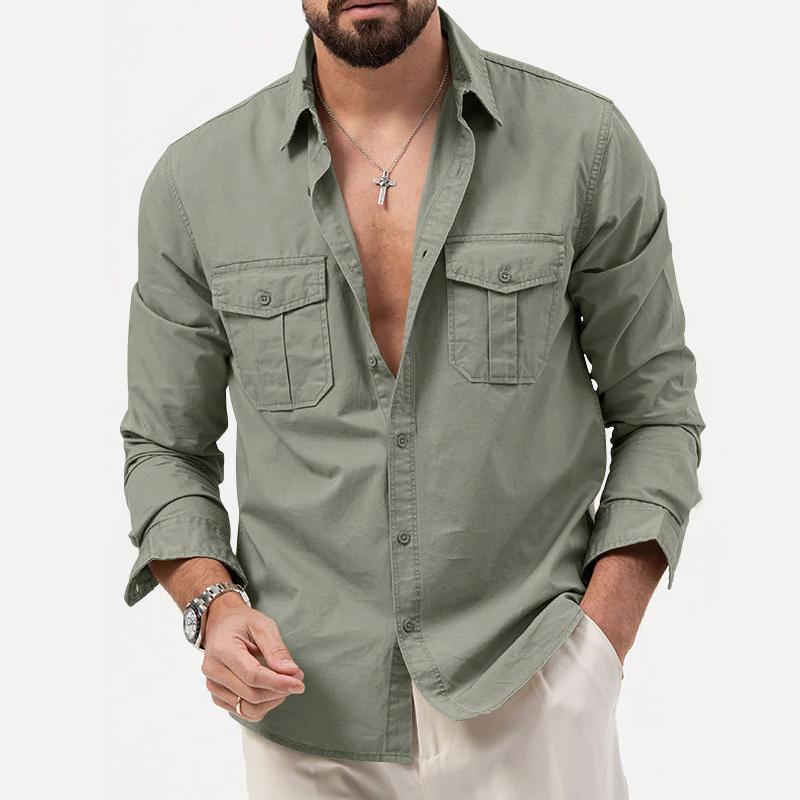 Heren Cargo Shirt – Functioneel, Ademend en Stijlvo