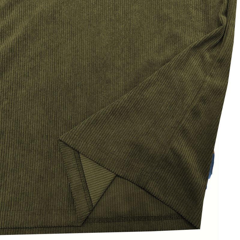Heren Colorblock Corduroy Langarm Polo Shirt - Stijlvol