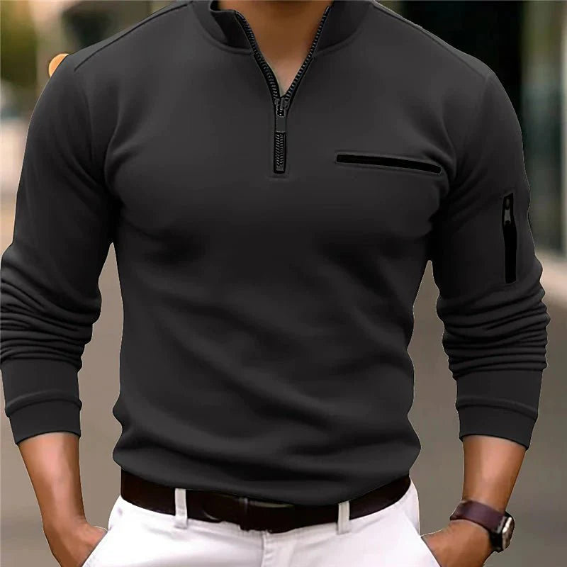 Luxe Polo met Quarter-Zip