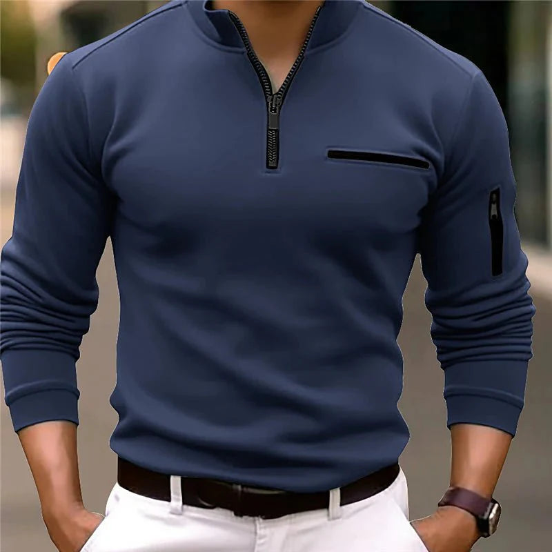 Luxe Polo met Quarter-Zip