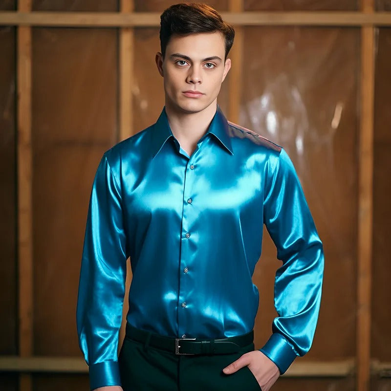 Satijnen Shirt voor Luxe en Verfijnde Elegante Look