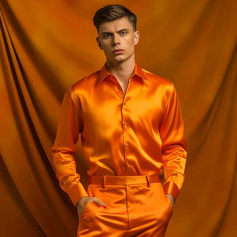 Satijnen Shirt voor Luxe en Verfijnde Elegante Look
