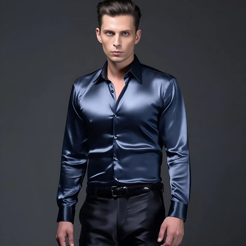 Satijnen Shirt voor Luxe en Verfijnde Elegante Look