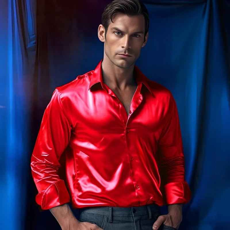 Satijnen Shirt voor Luxe en Verfijnde Elegante Look