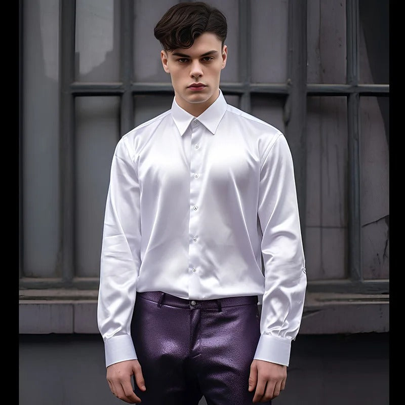 Satijnen Shirt voor Luxe en Verfijnde Elegante Look