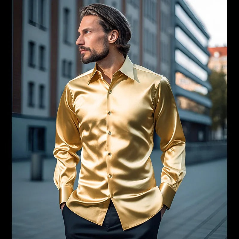 Satijnen Shirt voor Luxe en Verfijnde Elegante Look
